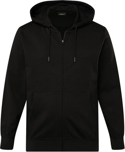 Men Plus - Heren - Hoodie-jack capuchon kangoeroezak - Zwart - Maat 52+