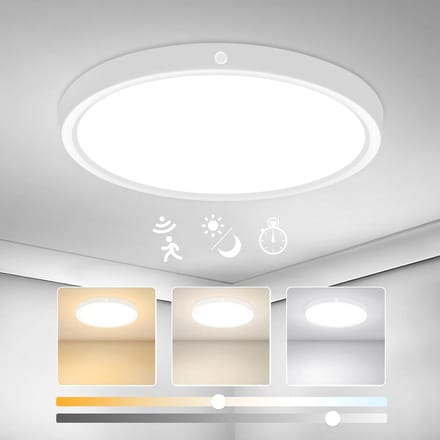 Ronde LED Plafondlamp met Bewegingssensor - Dimbaar Licht (3000K/4000K/6000K) - 24W IP44