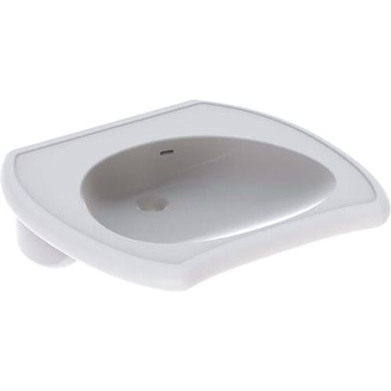 Geberit Vitalis - Medische wastafel zonder gat met overloop, 65x60 cm, wit 121765000