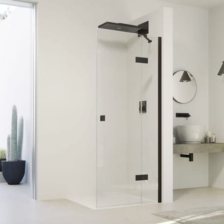 HÜPPE SolvaPro swing door with fixed segment for side wall and niche 80 x 200 cm, without anti-plaque 7T0401123321