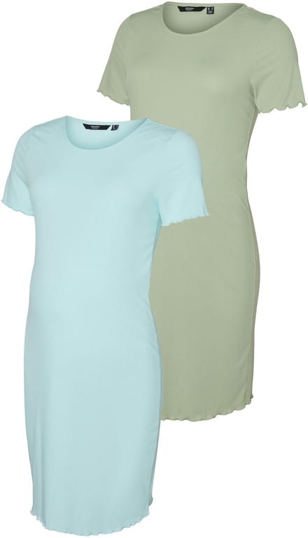 VERO MODA MATERNITY - VMMMADI JILL SS SHORT DRESS JRS 2-PACK - Dames - Mini jurken