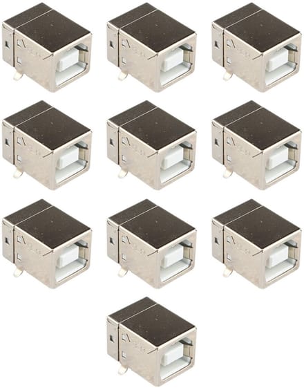 10 Stuks Micro USB 2.0 Type B Vrouwelijke Socket Connector 4 Pin 90 Graden PCB DIP