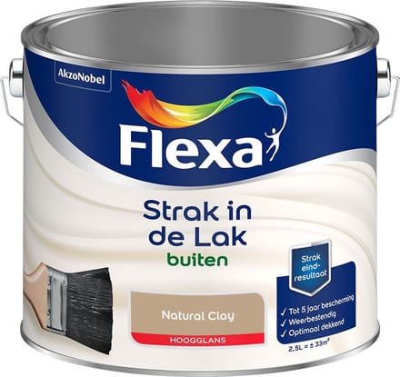 Flexa - Strak In De Lak Buitenlak Hoogglans - Natural Clay - Mengverf - 2,5 L