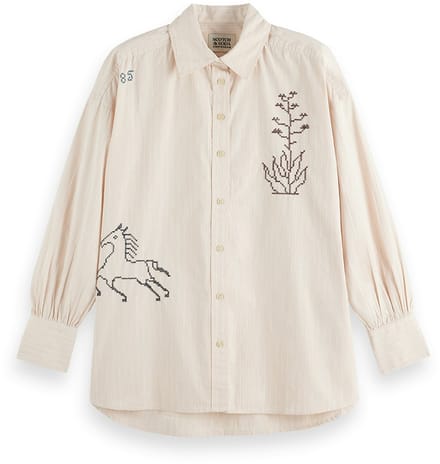 Scotch & Soda Embroidery Girlfriend Shirt