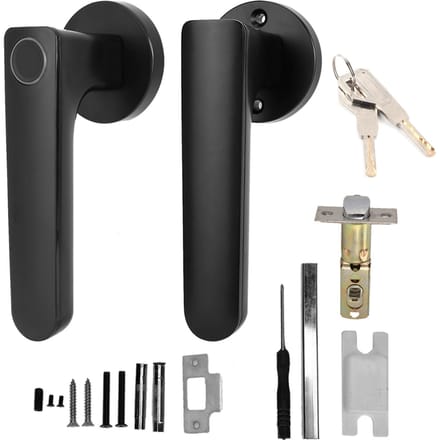 Serrure de porte de sécurité intelligente à mot de passe et empreinte digitale pour la maison et le bureau black