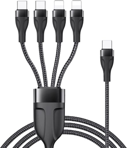 4-in-1 USB-C naar USB-C Kabel - Multi Oplaadkabel - Geschikt voor iPhone Oplader Kabel en USB-C Laadkabel - 1 Meter