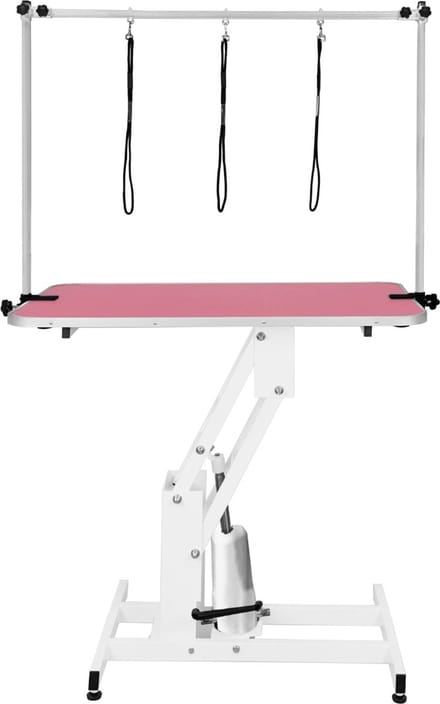 Wit hydraulische trimtafel trimeertafel - roze - 106x61 - max 180kg