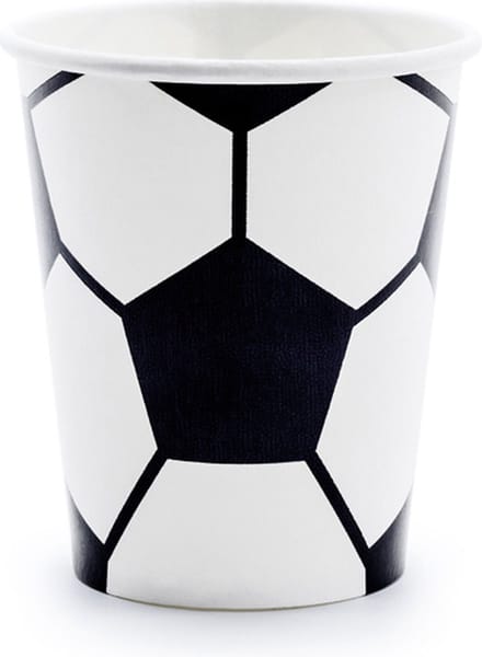 PartyDeco Bekertjes Voetbal (6 st 260 ml)
