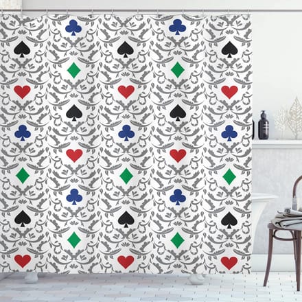 ABAKUHAUS Douchegordijn Geometrisch – 175x220 cm, Grijs Multicolor, Polyester
