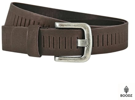 Boodz Leren Gleufjes Riem 4 cm Bruin | Maat 85