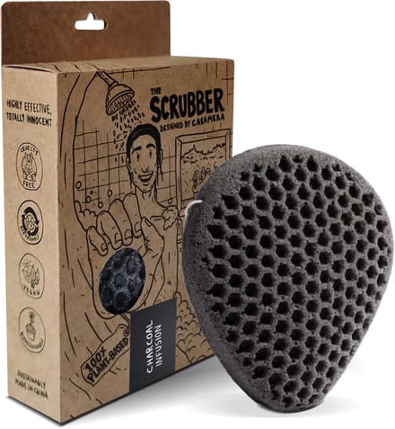 Tu-Untangle Konjac Spons Charcoal - Douche Spons met Scrubzijde - 100% Biologisch Afbreekbaar Badspons