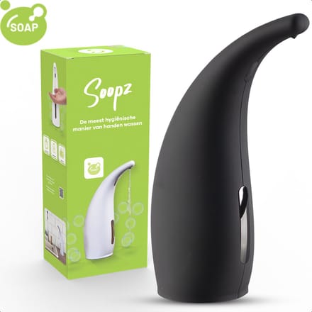 Soopz Automatische Zeepdispenser – Mat Zwart – Black Graphite Classic – Zeeppompje met Bewegingssensor - Handzeep