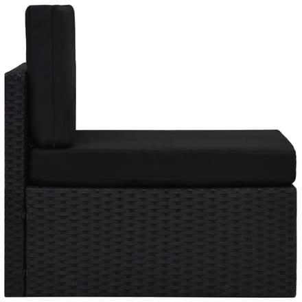 vidaXL - Middenbank - sectioneel - poly - rattan - zwart