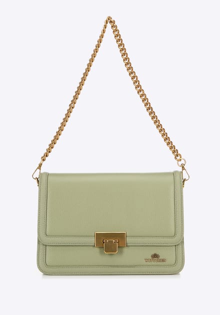 Wittchen - Leren Crossbody Tas - Pistache - Verstelbare Riem - Afneembare Ketting