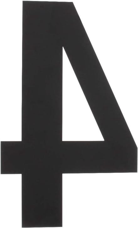 Huisnummer 4 - Nummerbord Huis - Huis Herkenbaarheid - Extra Groot - 50 cm Hoog - Mat Zwart
