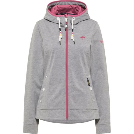 Schmuddelwedda functionele jas Dames grijs melange sorbet rood