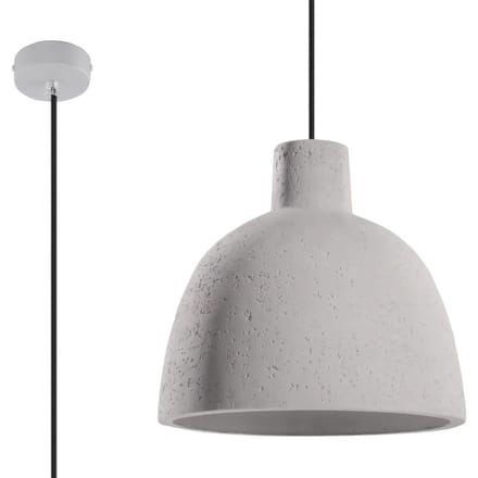 Sollux Lighting Hanglamp Damaso - E27 - grijs - concreet - 128x28x28cm