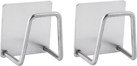 Nolad® - Sponshouder - Vaatdoekhouder - Gootsteen Organiser - Wandhaak - 2 Stuks - RVS