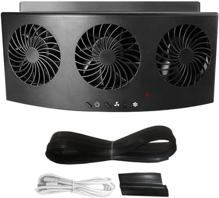 Autozonneventilator, Zomer Koeler, Mini Uitlaatventilator Met 3 Luchtuitlaten, Zwart