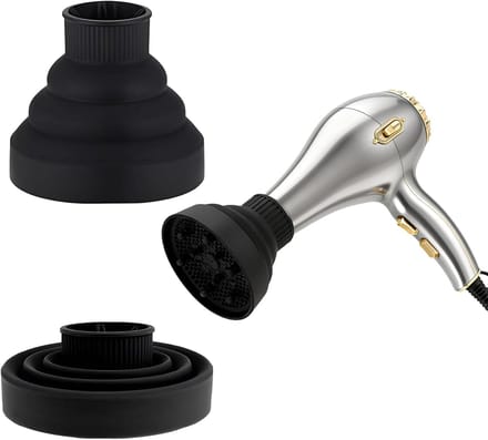 Haardroger Diffuser - Krullend Haar Houder - Föhn Accessoire - Opvouwbaar Siliconen - 14 x 14 x 5 cm - Zwart