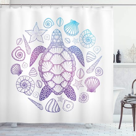 ABAKUHAUS Schildpad douchegordijn – 175x200 cm – polyester