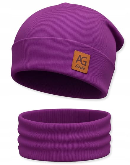 Dartomik - Hoofddoek Set - Czapka + Komin - Unisex - Fioletowy