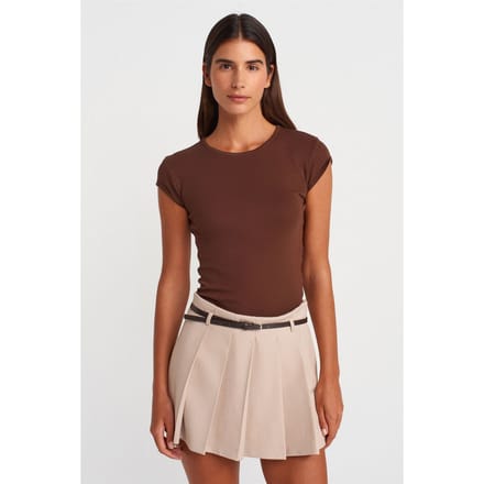 Dames Slim Fit Katoenen Crew Neck T-Shirt