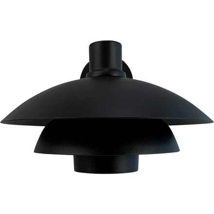 Dyberg Larsen buitenwandlamp Morph, Ø 30 cm, zwart, metaal