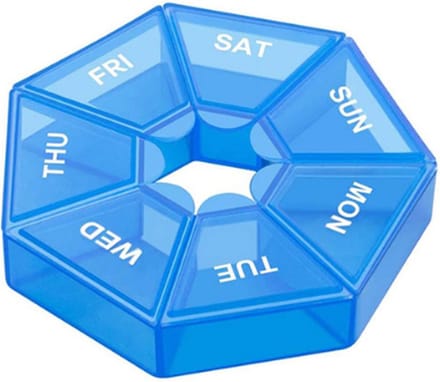 Pillendoos - Pillenbakje - 7 Dagen - Pillen Organizer - Medicijn Doosje - Bewaardoos - Blauw