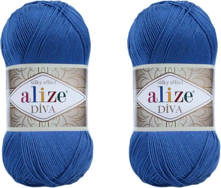 Zijdezacht Microfiber Acryl Garen Klaverblauw 2 Bollen 400g
