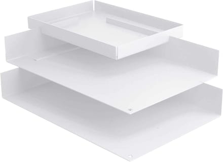 Papieren Lade - Documenten Organizer - Bureau Organisatie - Drie Vakken - 35x26x10 cm - Wit