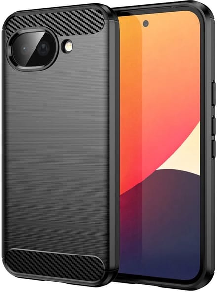 Hoesje geschikt voor Google Pixel 10a - Techsuit Carbon Silicone Back Cover - Zwart
