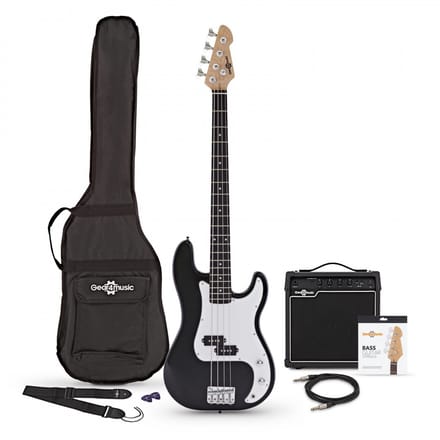 LA Basgitaar + 15 W Versterkerpakket, Zwart