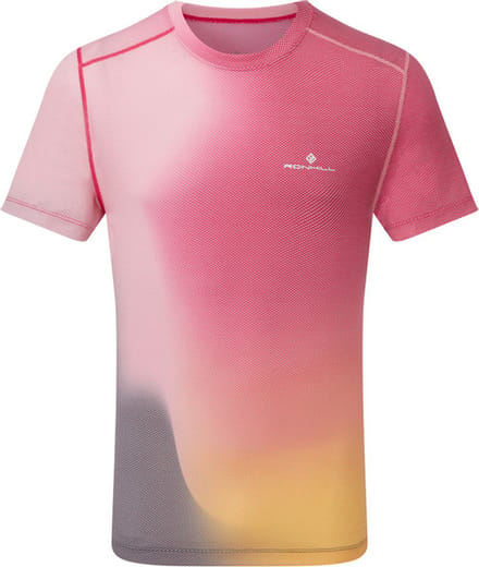 Ronhill Tech Golden Hour Tee Heren - sportshirts - rood/bruin - Mannen