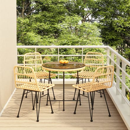 vidaXL - 5-delige - Tuinset - poly - rattan