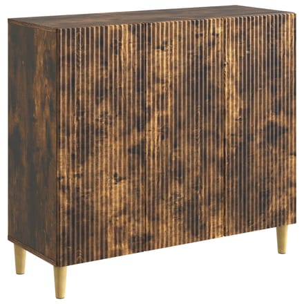 vidaXL - Dressoir - Gerookt - eiken - 89 - x - 34,5 - x - 80 - cm - Bewerkt - hout