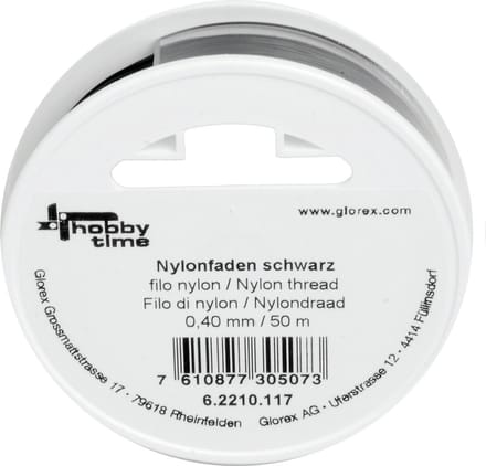 Glorex hobbytime Nylon draad - zwart 0.4 mm x 50 meter - knutselen - scheurvast