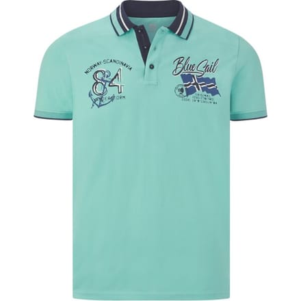 Jan Vanderstorm herren Poloshirt - 52/54 - turquoise - Plus Size