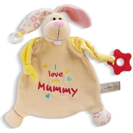 Knuffelkonijn met bijtring en fopspeen Nici