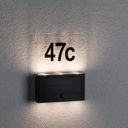 Solar LED-huisnummerverlichting Neda Bewegingsmelder IP44 3000K 27lm Antraciet