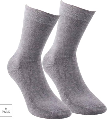 Boru Bamboo - 6-Pack - Sokken met Badstof Zool - Bamboe - Naadloos - Heren / Dames - medium grijs - 43-45 - 2304