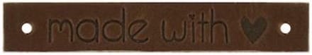 Leren Label “Made with Love” (1x6 cm) – Donkerbruin