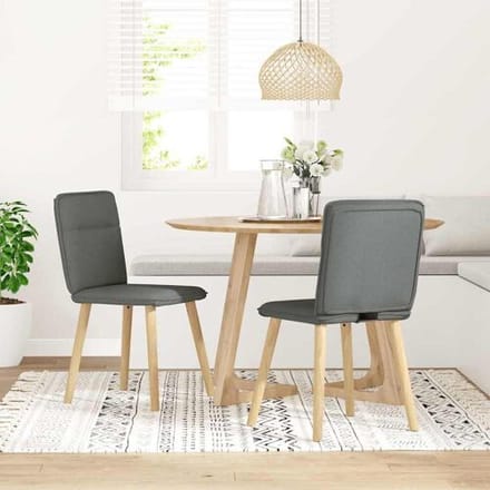 vidaXL - Eetkamerstoelen - 2 - st - stof - donkergrijs