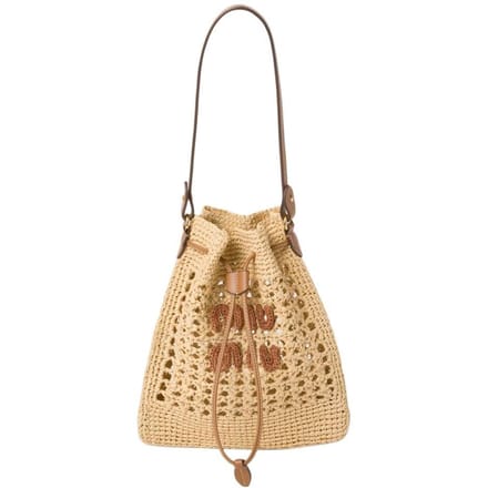 Miu Miu Drawstring Tote Naturale Damestas Tan 5ND016-2DO1-F0A5T Basic Set (Bag+Dust Bag) beige