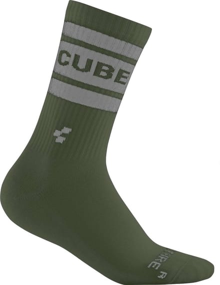 CUBE Fietssokken SOCKS AFTER RACE HIGH CUT OLIVE 36-39