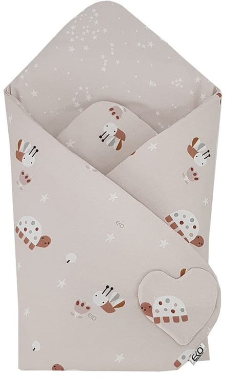 Double-sided printed cotton swaddle blanket BEES