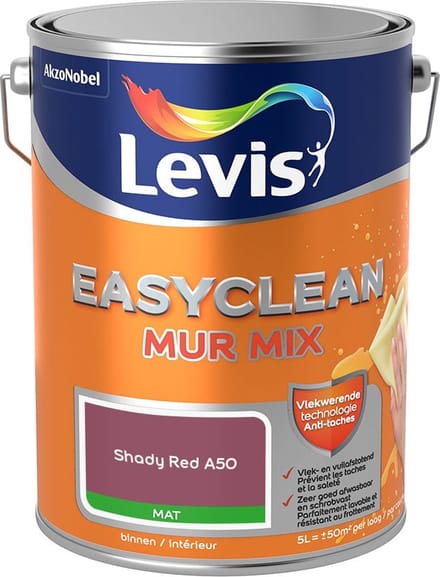 Levis - Easyclean Mur Mat Mix - Shady Red A50 - Mengverf - 5 L