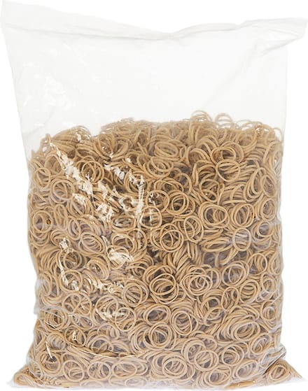 Rubbermagazijn - Elastiekjes - Rubber - Bruin - 15x1,5mm - Circa 7700 stuks - Kleine elastiekjes
