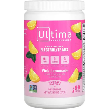 Ultima Replenisher, Mélange d'électrolytes, Limonade rose, 9,5 oz (270g)