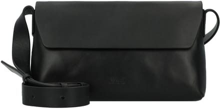 JOST Leren Schoudertas Arva Shoulder Bag With Flap Black Zwart
